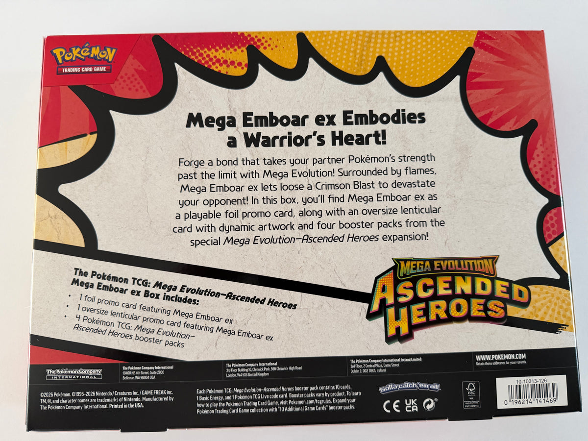 Pokémon TCG Mega Evolution Ascended Heroes Mega Emboar ex Box