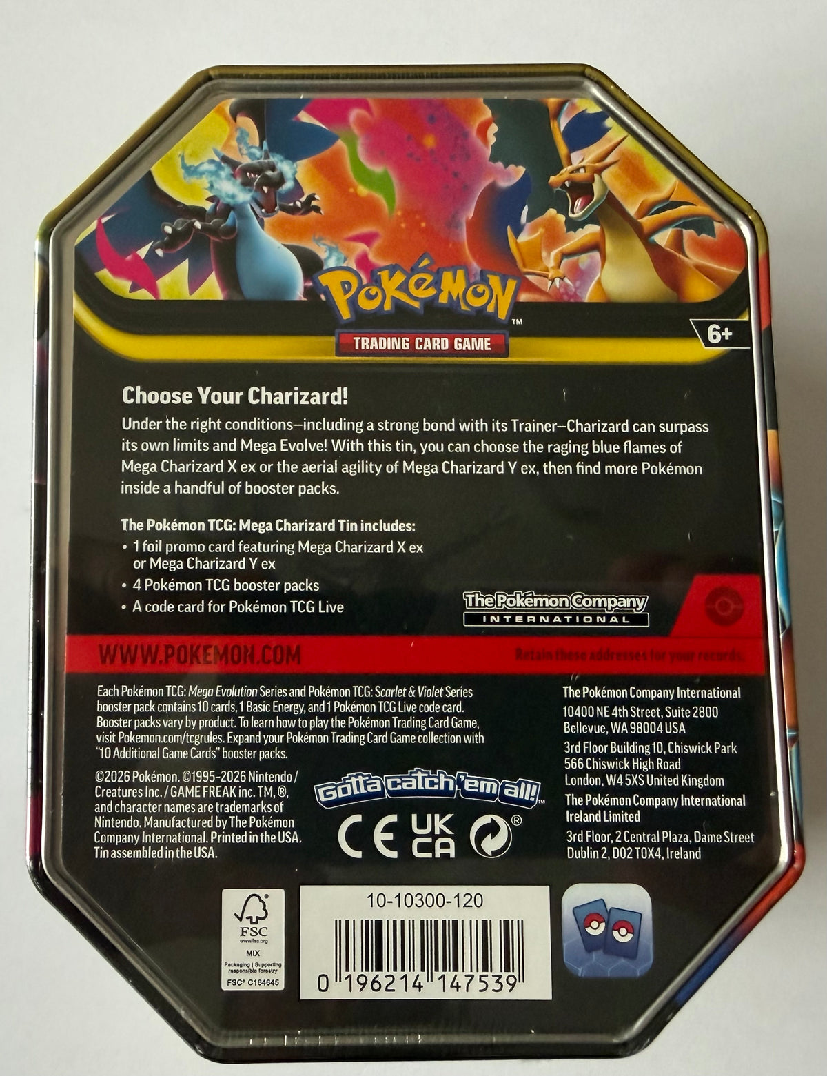 Pokémon TCG Mega Charizard X ex Tin - Sealed
