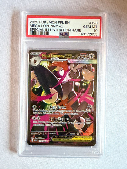 2025 Pokémon Mega Lopunny ex #128 Phantasmal Flames SIR -PSA 10