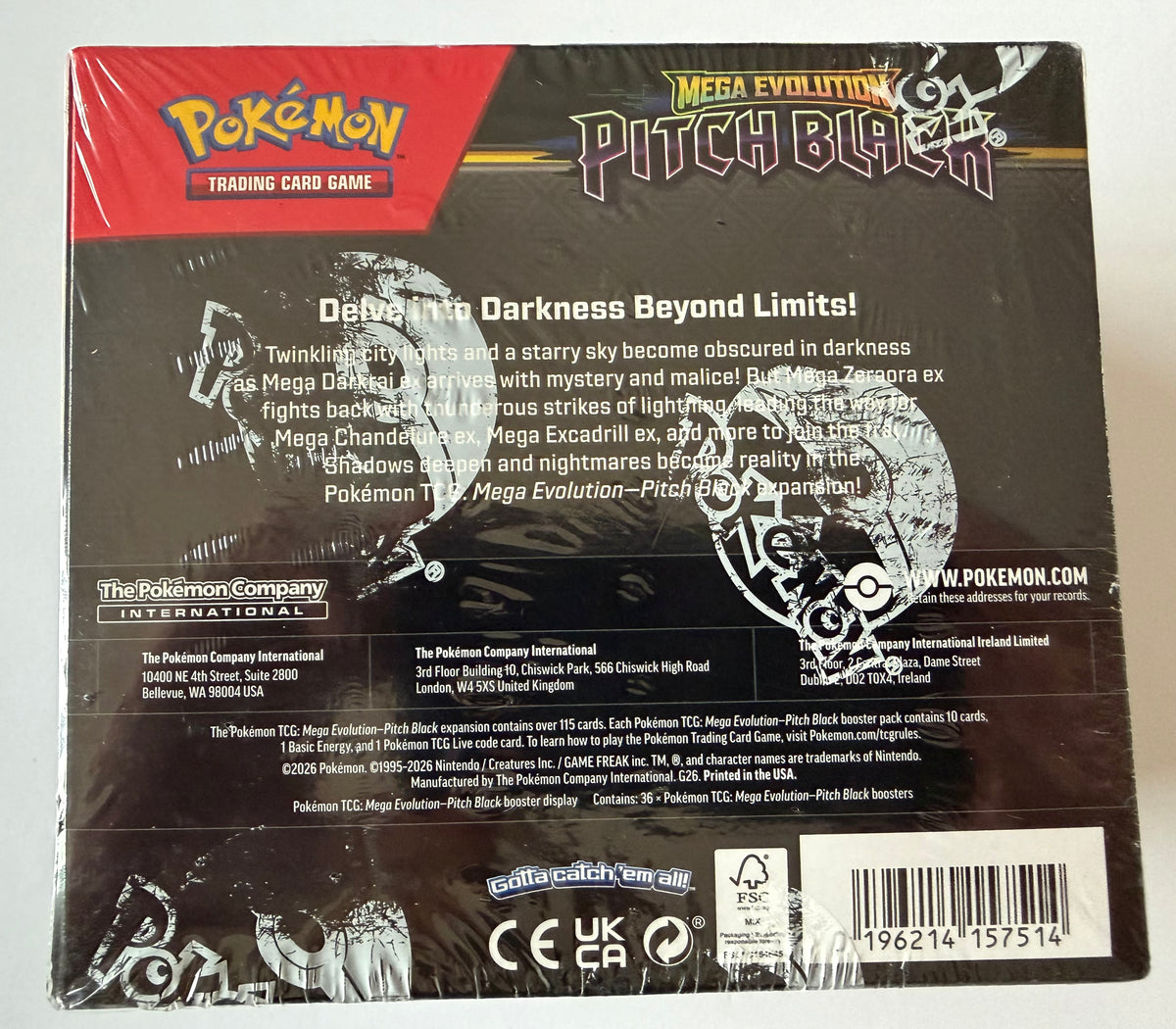 Pokemon TCG Mega Evolution: Pitch Black Booster Box - 36 packs