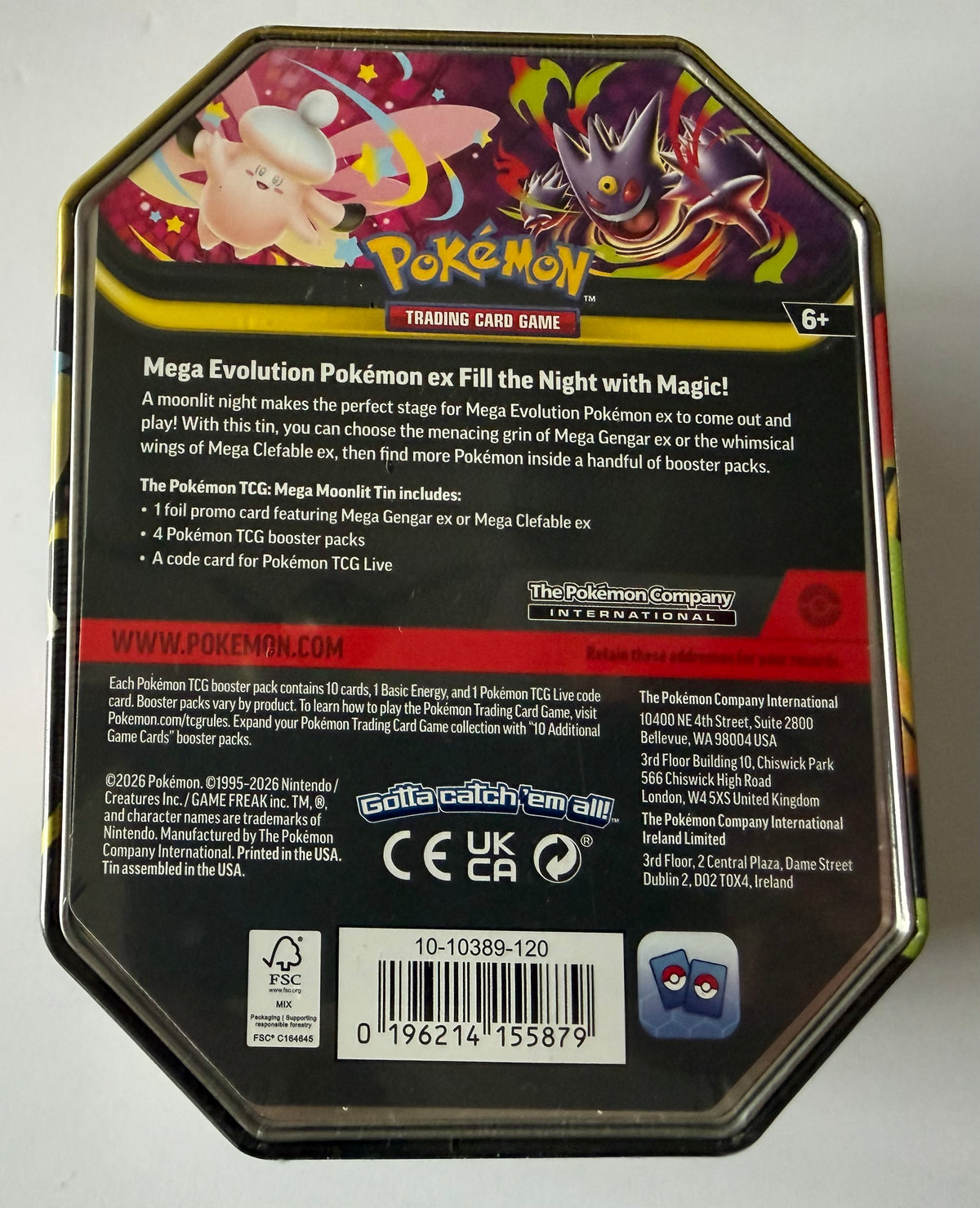 Pokémon TCG Mega Clefable ex Mega Moonlit Tin - Sealed