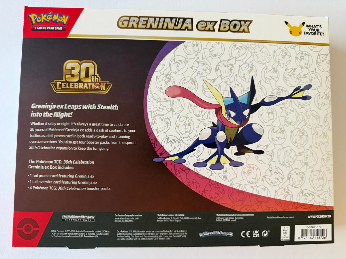 Pokémon TCG: 30th Celebration Grenija ex Box