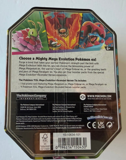 Pokémon TCG: Mega Evolution - Ascended Heroes Tin - Mega Meganium ex - Factory Sealed