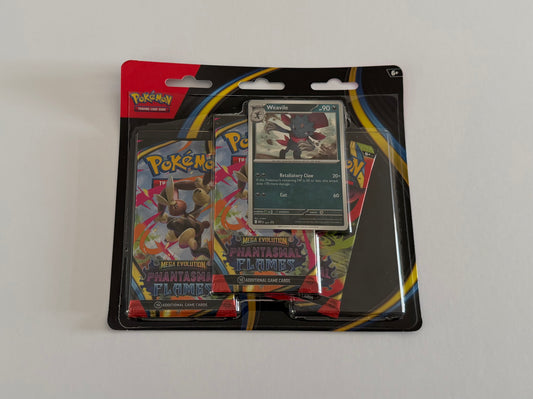 Pokémon TCG: Mega Evolution - Phantasmal Flames 3-Pack Blister - Weavile Promo